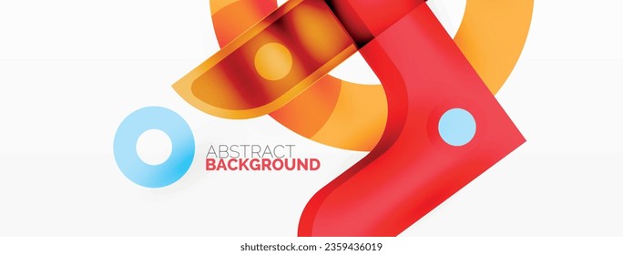 Minimalist geometric abstract background. Lines, circles with shadow effects composition wallpaper design