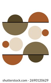 Minimalist Geometric Abstract Design with Half Circle and Line