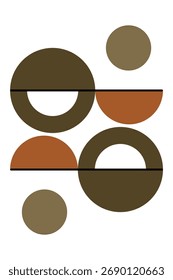 Diseño Abstractas geométrico minimalista con medio círculo y línea