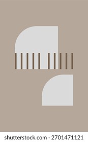 Minimalist Geometric Arch Line Wall Art Decor. Modern Abstract Design in Earthy Tones