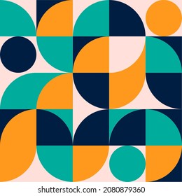 Minimalist geometric artwork poster full of colors with simple shapes and figures. Abstract dot vector pattern design in Scandinavian style for web banners, business presentations, branding, wallpaper