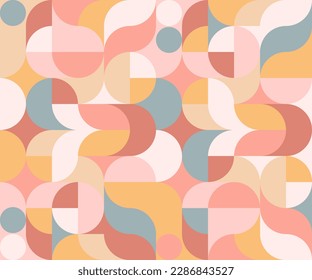 Minimalist geometric artwork poster full of colors with simple shapes and figures. Abstract dot vector pattern design in Scandinavian style for web banners, business presentations, branding, wallpaper