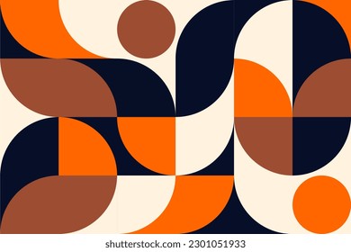 Minimalist geometric artwork poster full of colors with simple shapes and figures. Abstract dot vector pattern design in Scandinavian style for web banners, business presentations, branding, wallpaper