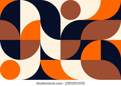 Minimalist geometric artwork poster full of colors with simple shapes and figures. Abstract dot vector pattern design in Scandinavian style for web banners, business presentations, branding, wallpaper