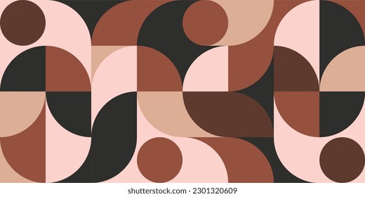 Minimalist geometric artwork poster full of colors with simple shapes and figures. Abstract dot vector pattern design in Scandinavian style for web banners, business presentations, branding, wallpaper