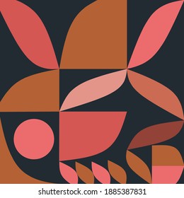 Minimalist geometric artwork poster with simple shapes and images. Abstract vector pattern design in Scandinavian style for web banners, business presentations, brand packages, fabric prints, wallpape