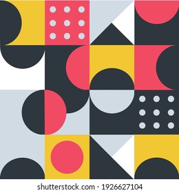 Minimalist geometric artwork poster with simple shapes. Abstract vector pattern design suitable for web banners, branding packages, wallpapers, fabric prints and business presentations