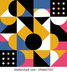 Minimalist geometric artwork poster with simple shapes. Abstract vector pattern design suitable for web banners, branding packages, wallpapers, fabric prints and business presentations