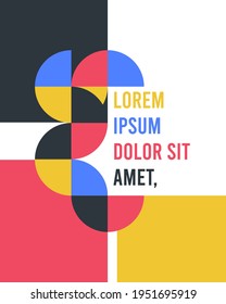 Afiche de arte geométrico minimalista con formas e imágenes simples. Resumen de diseño de patrones vectoriales al estilo escandinavo para banners web, presentaciones de negocios, paquetes de marcas, impresiones de tela, fondos de escritorio