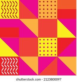 Afiche de arte geométrico minimalista con formas simples. Resumen de diseño de patrones vectoriales adecuado para banners web, paquetes de marca, fondos de escritorio, impresiones de tela y presentaciones de negocios