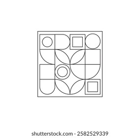 Minimalist geometric artwork poster with simple shapes and figures. Abstract vector pattern design, business presentation, branding package, fabric print, wallpaper. white background
