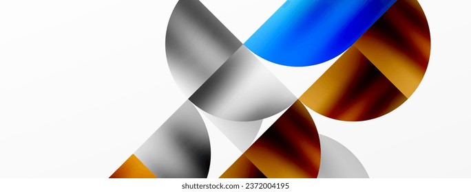 Minimalist geometric background featuring metallic round triangles, delivering sleek and modern visual aesthetic with emphasis on clean, metallic forms for wallpaper, banner, background, landing page