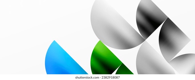 Minimalist geometric background featuring metallic round triangles, delivering sleek and modern visual aesthetic with emphasis on clean, metallic forms for wallpaper, banner, background, landing page