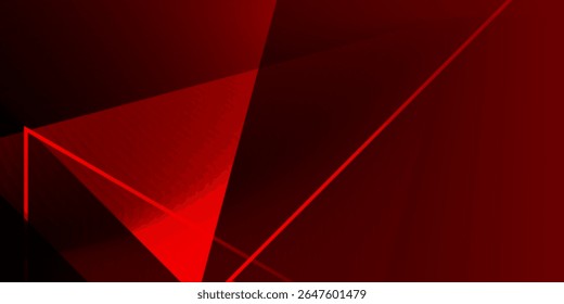 Minimalistischer geometrischer Hintergrund mit roten Farbverläufen und dunklem Kontrast, ideal für Präsentationen oder Banner.