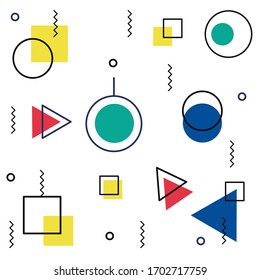 Minimalist Geometric background with Memphis style, suitable for Wallpaper, Home decor, cover etc