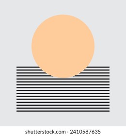 Minimalist geometric background. Simple shapes composition. Vector illustration.