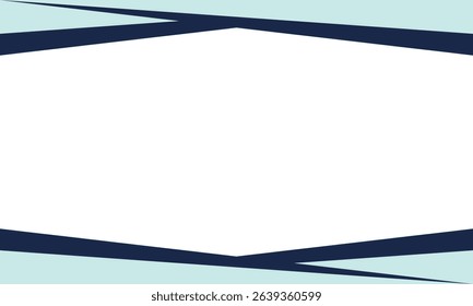 Minimalist geometric banner with sharp angled borders in navy and soft blue hues. Clean, empty center space ideal for placing text, announcements, or branding content in modern designs.