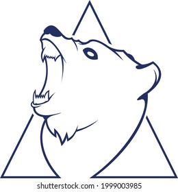 
Minimalist and geometric bear logo