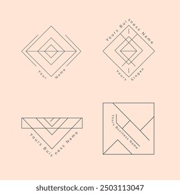 Minimalist Geometric Business Logo Set in Modern Abstract Style