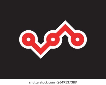 Minimalist Geometric Circle Connected Line Abstract Shape Icon Design