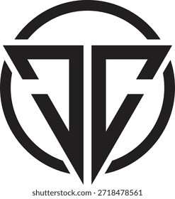 Logotipo de escudo circular geométrico minimalista