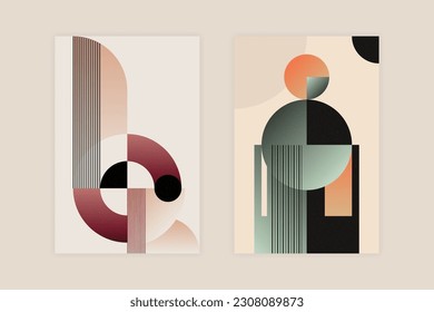 Minimalist geometric composition decorative background for poster template in abstract style.