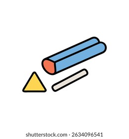 Minimalist geometric composition of pencil and geometric shapes design