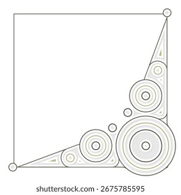 Minimalist Geometric Corner Border with Circles and Triangles Neutral Colors Design