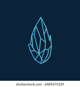 Minimalista Geometric Crystal Logo Ilustración vectorial