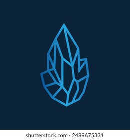 Minimalista Geometric Crystal Logo Ilustración vectorial