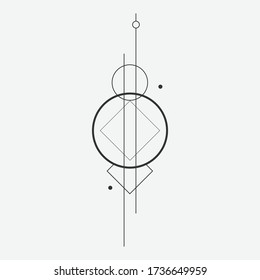 tatuaje de elementos de diseño geométrico minimalista. - concepto hipster.