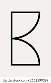 Diseño geométrico minimalista con líneas negras llamativas que forman Formas abstractas. Sencillo, moderno y artístico. Perfecto para decoración contemporánea o inspiración de Diseño gráfico. Vector de elemento de diseño.