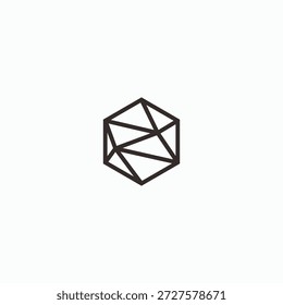 A minimalist geometric design featuring intersecting lines and shapes.
