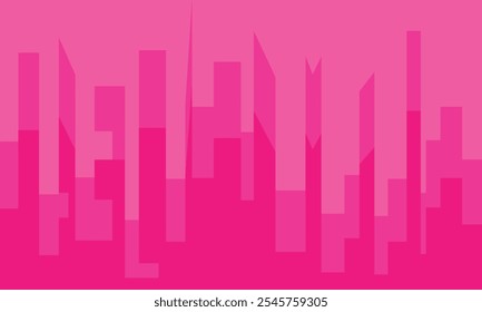 Design geométrico minimalista com retângulos de gradiente rosa. Refletindo paisagens urbanas dramáticas, ideais para temas urbanos e modernos