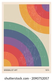 Minimalist geometric design poster, vector template with primitive shapes
