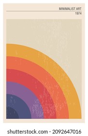 Minimalist geometric design poster, vector template with primitive shapes