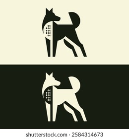 Minimalist Geometric Dog vector Illustration