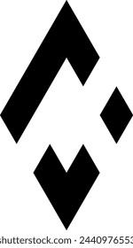 Minimalist geometric figure divided into parts