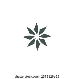 Minimalist Geometric Flower Eco-Friendly Growth and Harmony Emblem