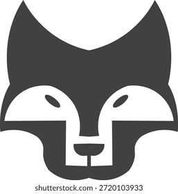 Logotipo minimalista da cabeça da raposa geométrica