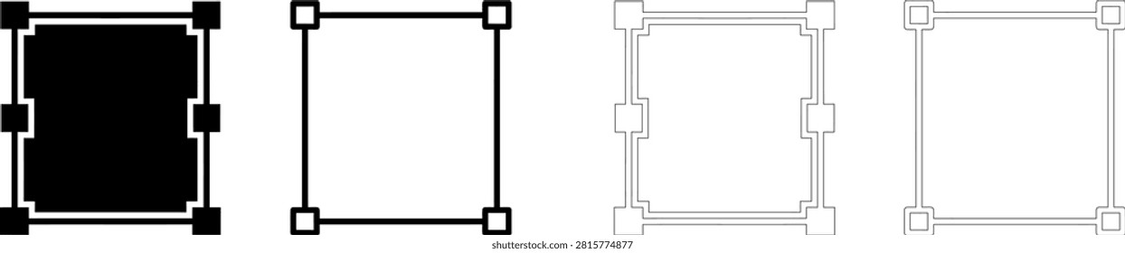 Minimalist geometric frame and border design variations Editable