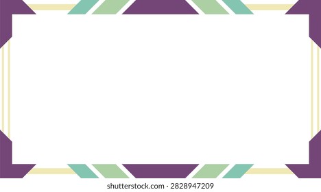 Minimalist Geometric Frame Border Design Featuring Vibrant Teal Orange and Red Decorative Accents for Modern Artistic Presentation and Digital Content Layout
