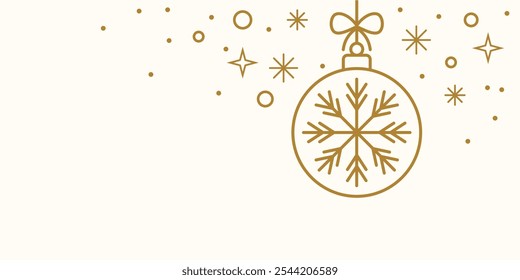 Minimalistische geometrische Globus-Illustration, Vektor Weihnachten Hintergrund, Winterurlaub flache Illustration dekorativen Rahmen oder Rand Design, Gold
