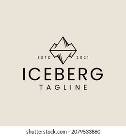 plantilla de vectores de icono de logotipo de iceberg geométrico minimalista