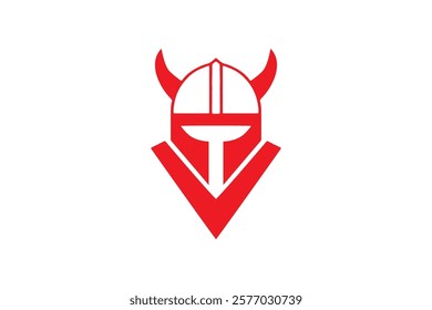 Minimalist Geometric Iconic Letter V Viking Logo Design Template