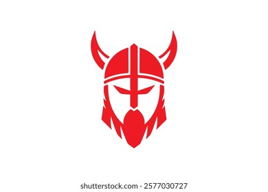 Minimalist Geometric Iconic Viking Logo Design Template