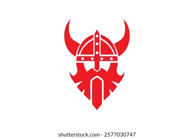 Minimalist Geometric Iconic Viking Logo Design Template