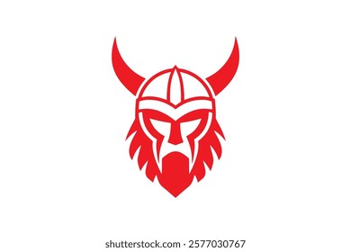 Minimalist Geometric Iconic Viking Logo Design Template