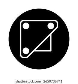 Ilustração geométrica minimalista com um quadrado com cantos arredondados dentro de uma representação de design de círculo e simplicidade