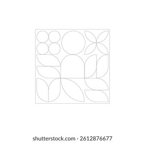 Minimalist geometric image with simple shapes and figures. Abstract vector pattern design in Scandinavian style for web banners, business presentations, branding packages, fabric prints, wallpapers